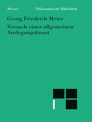 cover image of Versuch einer allgemeinen Auslegungskunst (1757)